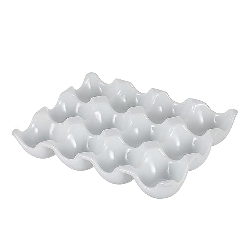 Gadpiparty Eierablage aus Keramik mit 12 Gittern Trimmfach Frischhalte-Eierablage the cook die köchin Ei-Keramik-Tablett Eierschale für zu Hause Hund Eier schläuche Eierplatte von Gadpiparty