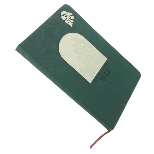 Gadpiparty Englisches Agendabuch Notizbuch Täglich Empfindlich Notizbücher Notizblock Multifunktions-planer-organizer Tragbarer Akademischer Planer Schreibbuch Bürobedarf Dark Green Pu von Gadpiparty