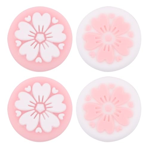 Gadpiparty Joystick Schutzkappen Für Kirschblüten Design Daumengriff Caps Pink Joystick Grip Button Cover Zubehör Für Switch Controller von Gadpiparty