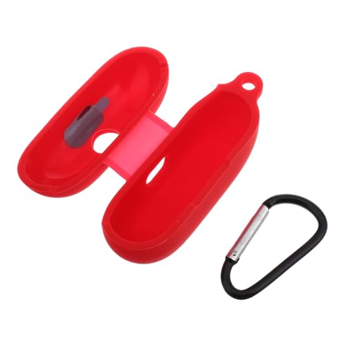 Gadpiparty Kopfhörer-ladeetui Fall Ohrhörer Kopfhörerabdeckungen Kabellos Silikon Stecker Schutzhülle Reisen Kopfhörerschutz Ärmel Beutel Ohrstöpselabdeckungen Dekorativ Clip Kieselgel Rot von Gadpiparty