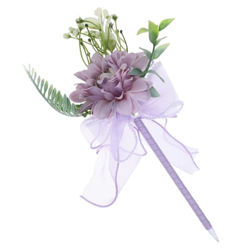 Gadpiparty Kugelschreiber Simulation Blumenstift Blumenschreibstift Künstlicher Blumenstift Gefälschter Blumenstift Blumenstraußstift Blumenstifte Seidentuch Violett von Gadpiparty