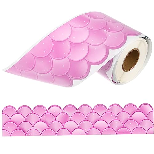 Gadpiparty Wellenförmige Tafel Aufkleber Pinnwand Rand Gewellte Klassenzimmer Pinnwand Dekorationen Retro Farbhinweis Dekorative Ränder Kupferplatten Aufkleber von Gadpiparty