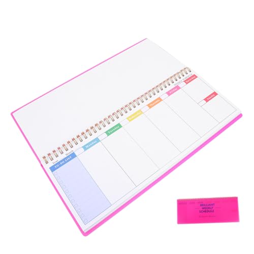 Gadpiparty Wochenplaner Kalender Planungsunterlagen Notizblock Wöchentlich Notizbilder Pads Agenda Notebook Zeitplaner Taschenplaner Leerer Planer Schulplaner Horizontaler Planer Rosa Papier von Gadpiparty