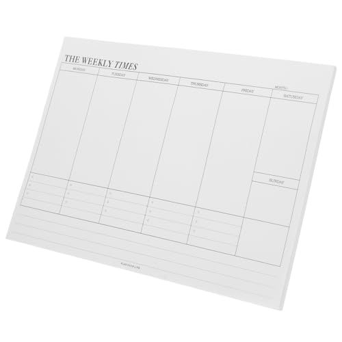 Gadpiparty Wochenplaner kalender Schreibtischplaner Notizblock Essensplaner Einkaufslisten-Notizbuch Blankoplaner wöchentlich und monatlich Familienplaner Planungsbuch Zeitplaner Papier Weiß von Gadpiparty