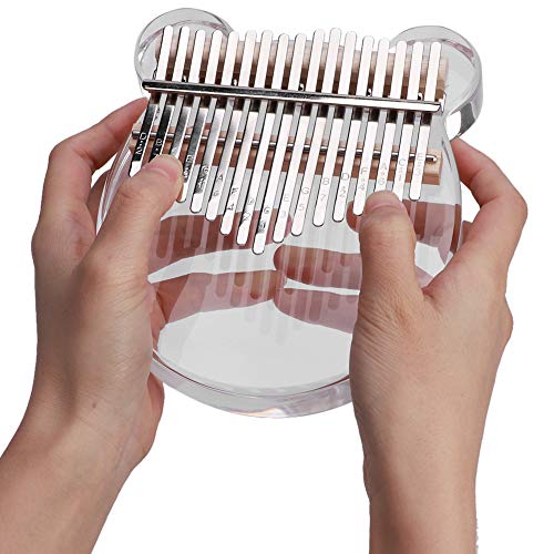 Mini Kalimba 17 Tasten Daumenklavier, Acryl Kalimba Handklavier Fingerklavier Mini Kalimba Kit mit Kalimba Tasche Transparentes Daumenklavier Starter Fingerklavier für Kinder von Gaeirt