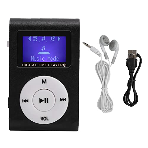 Mini-MP3-Player, Tragbarer Musik-Player, mit LCD-Bildschirm, Speicherkartenunterstützung, Maximale Unterstützung 32 GB, Geeignet Zum Gehen und Laufen (schwarz) von Gaeirt