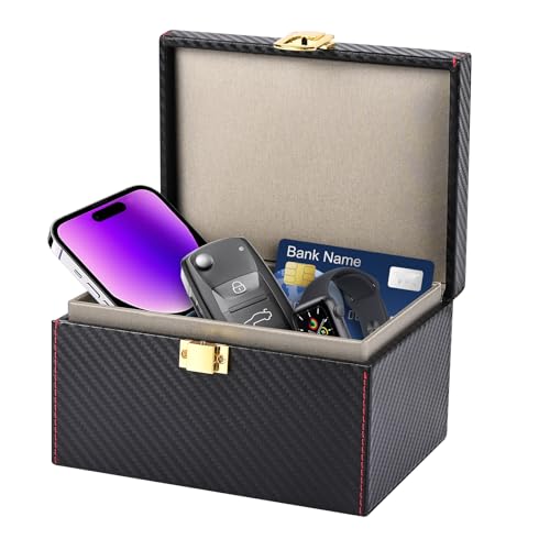Gaethra Autoschlüssel Faraday Box, Keyless Go Schutz Autoschlüssel Box, RFID Blocker Schlüsselbox für Sicheren Schutz, Kreditkarte und Autoschlüssel, 16 x 12 x 9,5 cm (Groß) von Gaethra