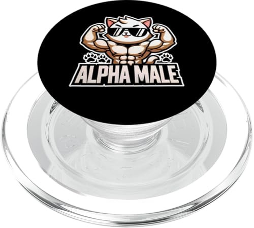 Alpha Feline Male Funny Cat Graphic Animal Pet Lover Novelty PopSockets PopGrip für MagSafe Alpha Feline Male Funny Cat Graphic Animal Pet Lover Novelty PopSockets PopGrip für MagSafe von Gagster