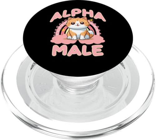 Alpha Feline Male Funny Cat Graphic Art Animal Lover Novelty PopSockets PopGrip für MagSafe Alpha Feline Male Funny Cat Graphic Art Animal Lover Novelty PopSockets PopGrip für MagSafe von Gagster