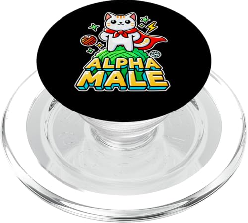 Alpha Feline Male Funny Kitten Graphic Father's Day Novelty PopSockets PopGrip für MagSafe Alpha Feline Male Funny Kitten Graphic Father's Day Novelty PopSockets PopGrip für MagSafe von Gagster