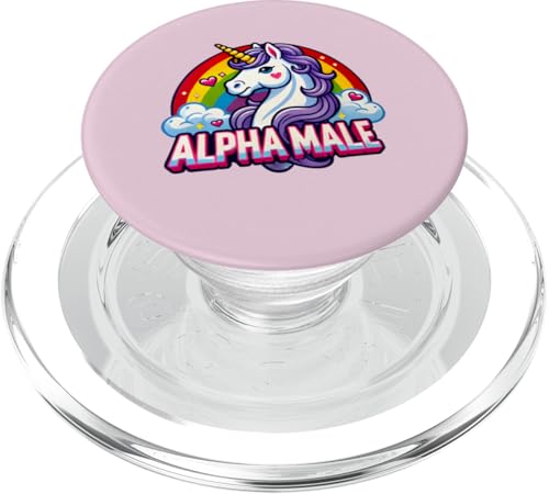 Alpha Unicorn Male Rainbow Funny Animal Graphic Art Novelty PopSockets PopGrip für MagSafe Alpha Unicorn Male Rainbow Funny Animal Graphic Art Novelty PopSockets PopGrip für MagSafe von Gagster