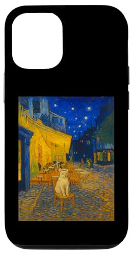 Famous Artist Painting Funny Cafe Terrace At Night With Cat Hülle für iPhone 12/12 Pro von Gagster