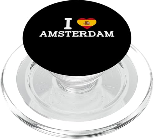 I Love Amsterdam Spain Flag Funny Prank Joke Cool Novelty PopSockets PopGrip für MagSafe I Love Amsterdam Spain Flag Funny Prank Joke Cool Novelty PopSockets PopGrip für MagSafe von Gagster