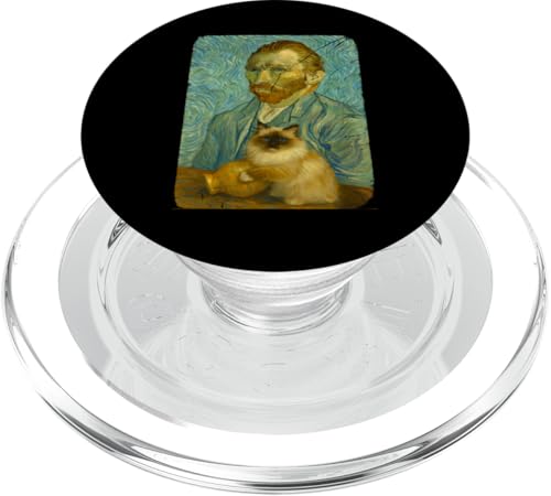 Starry Sky With Cat Art Funny Famous Artist Painting Novelty PopSockets PopGrip für MagSafe Starry Sky With Cat Art Funny Famous Artist Painting Novelty PopSockets PopGrip für MagSafe von Gagster