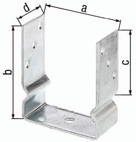 Gah U-Pfostenträger ETA-10/0210 101x150x100x60mm TZN z.Aufschr. 217631 von Gah