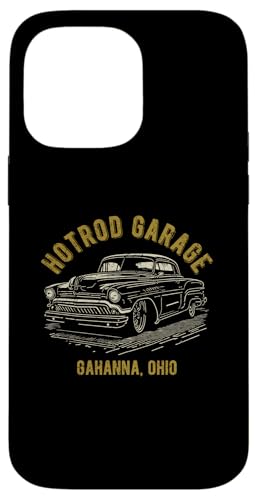 Gahanna Ohio Hotrod Garage Oldtimer Used-Look Hülle für iPhone 14 Pro Max von Gahanna Ohio Classic Hotrod Car Designs