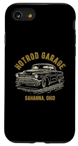 Gahanna Ohio Hotrod Garage Oldtimer Used-Look Hülle für iPhone SE (2020) / 7 / 8 von Gahanna Ohio Classic Hotrod Car Designs