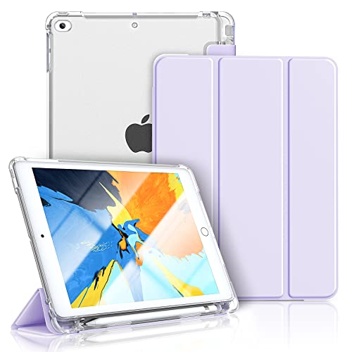 Gahwa Hülle Kompatibel mit iPad 9.7 Zoll 2018 2017 / iPad Air 2 (2014) / iPad Air (2013) - Ultradünn Schutzhülle mit transparenter Rückseite Abdeckung Cover mit Auto Schlaf/Wach Funktion - Lila von Gahwa