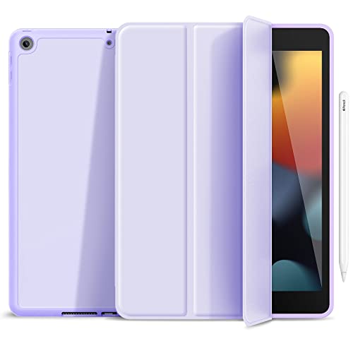 Gahwa Hülle für iPad 10,2 Zoll 7. Gen 2019/8. Gen 2020/9. Gen 2021, TPU Soft Smart Schutzhülle Cover Case mit Stifthalter - Violett von Gahwa