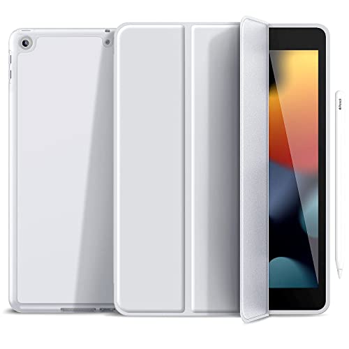 Gahwa Hülle für iPad 10,2 Zoll 7. Gen 2019/8. Gen 2020/9. Gen 2021 Case mit Stifthalter, Ultradünne Schutzhülle mit Auto Schlaf/Wach - Grau von Gahwa