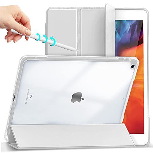 Gahwa Hülle für iPad 10.2 Zoll, iPad 7. Generation 2019/8. Generation 2020/9. Generation 2021, Superleicht Transluzent Smart Schutzhülle Cover mit Stifthalter, Auto Schlaf/Wach - Grau von Gahwa