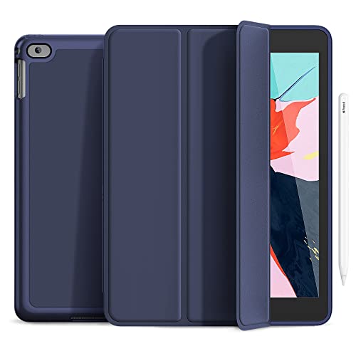 Gahwa Hülle für iPad 9.7 Zoll 2018/2017/Air 2 /Air mit eingebautem Stifthalter, Ultradünne Soft TPU Rückseite Abdeckung Schutzhülle, Case Cover mit Auto Schlaf/Wach Funktion - Navy Blau von Gahwa