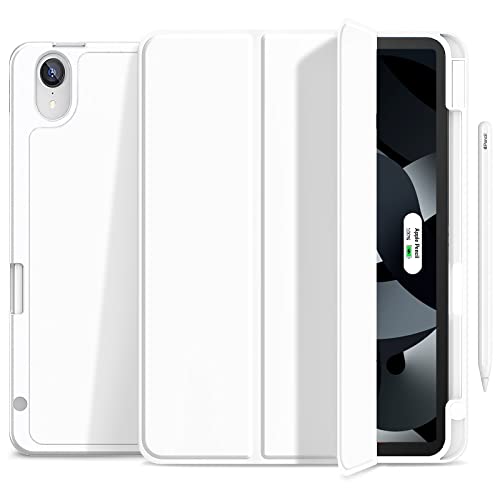 Gahwa Hülle für iPad Air 5. Generation 2022/iPad Air 4 2020 10.9 Zoll mit Stifthalter, Ultradünn Schutzhülle Case mit Trifold Stände und Auto Schlafen/Wachen, Unterstützt Pencil 2 Cover - Weiß von Gahwa