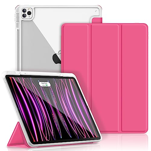 Gahwa Hülle für iPad Pro 12.9" 2022(6. Gen)/2021(5. Gen)/2020(4. Gen)/2018(3. Gen), Ultradünn Schutzhülle mit Eingebautem Stifthalter, Trifold Ständer Case mit Auto Schlaf/Weck - Wassermelone von Gahwa