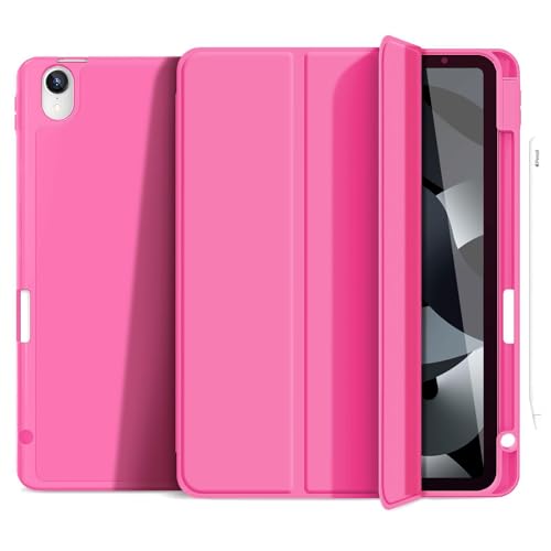 Gahwa Schutzhülle für iPad Air 4. Generation 11 Zoll (Modell 2020) [mit Stifthalter] Schlanke Schutzhülle mit dreifach faltbarem Ständer und automatischer Sleep/Wake-Funktion (Wassermelonenrot) von Gahwa