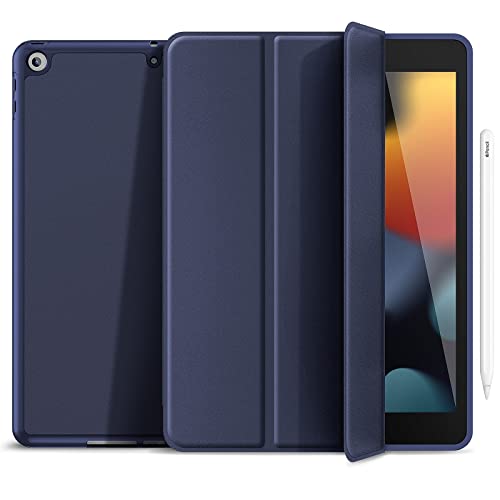 Gahwa für Neu iPad 9/8/7 Generation Hülle mit Stifthalter, 10.2 Zoll Flexible Weiche Schutzhülle, Dünne Case Cover mit Auto Schlaf/Aufwah und Stand für iPad 10,2 Zoll 2021/2020/2019 - Navy lau von Gahwa