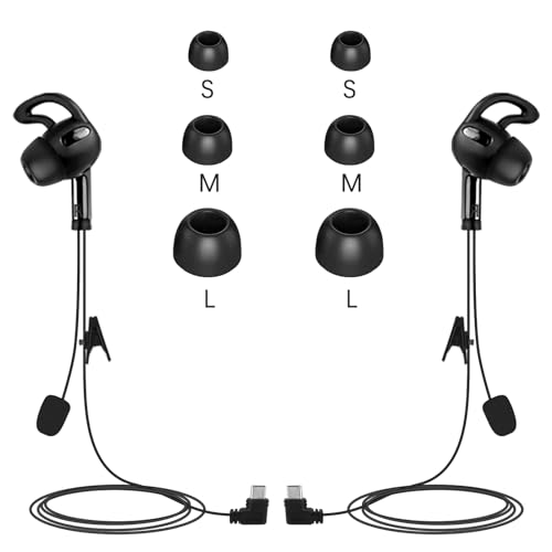 GaiRen 2 x USB-Typ-C-Ohrhörer, für linkes und rechtes Ohr, für Schiedsrichter-Kopfhörer, Headset, Ohrbügel, passend für verbesserte V6 V4 Fußball, Fußball, Trainer, Gegensprechanlage von GaiRen