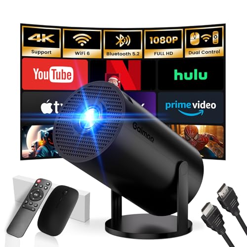Mini Beamer, 4K FHD 1080P 180°Dreh Tragbarer Projektor, Klein Videoprojektor Unterstützt 2.4/5G Dual WiFi Bluetooth 5.0, mit Android und IOS 11.0 Heimkino Smart Beamer Doppelsteuerung mit Maus,Schwarz Mini Beamer, 4K FHD 1080P 180°Dreh Tragbarer Projektor, Klein Videoprojektor Unterstützt 2.4/5G Dual WiFi Bluetooth 5.0, mit Android und IOS 11.0 Heimkino Smart Beamer Doppelsteuerung mit Maus,Schwarz von Gaimoo