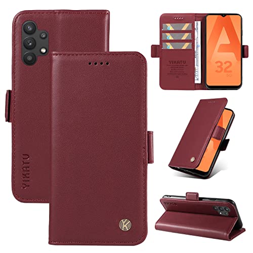 Galafu Hülle für Galaxy A32 5G, PU Leder Klappbar Handyhülle mit Kartenfach, Stoßfest Magnetisch Schutzhülle Kompatibel mit Samsung Galaxy A32 5G, Rot Galafu Hülle für Galaxy A32 5G, PU Leder Klappbar Handyhülle mit Kartenfach, Stoßfest Magnetisch Schutzhülle Kompatibel mit Samsung Galaxy A32 5G, Rot von Galafu