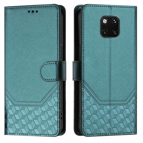 Galafu Hülle für Huawei Mate 20 Pro Hülle, PU Leder Handyhülle mit RFID Schutz, Tasche Magnet Schutzhülle mit Standfunktion für Huawei Mate 20 Pro, Grün von Galafu