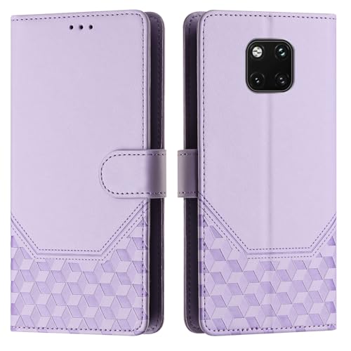 Galafu Hülle für Huawei Mate 20 Pro Hülle, PU Leder Handyhülle mit RFID Schutz, Tasche Magnet Schutzhülle mit Standfunktion für Huawei Mate 20 Pro, Hellviolett von Galafu