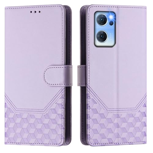 Galafu Hülle für Oppo Find X5 Lite 5G / Oppo Reno7 5G Hülle, PU Leder Handyhülle mit RFID Schutz, Tasche Magnet Schutzhülle mit Standfunktion für Oppo Find X5 Lite 5G / Oppo Reno7 5G, Hellviolett von Galafu