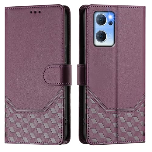 Galafu Hülle für Oppo Find X5 Lite 5G / Oppo Reno7 5G Hülle, PU Leder Handyhülle mit RFID Schutz, Tasche Magnet Schutzhülle mit Standfunktion für Oppo Find X5 Lite 5G / Oppo Reno7 5G, Violett von Galafu