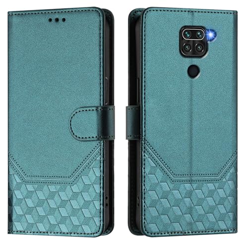 Galafu Hülle für Redmi Note 9 Hülle, PU Leder Handyhülle mit RFID Schutz, Tasche Magnet Schutzhülle mit Standfunktion für Redmi Note 9, Grün von Galafu