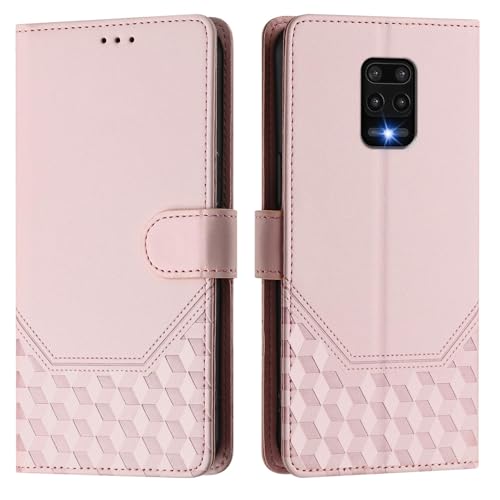 Galafu Hülle für Redmi Note 9 Pro/Redmi Note 9s, PU Leder Handyhülle mit RFID Schutz, Tasche Magnet Schutzhülle mit Standfunktion, Rosa von Galafu