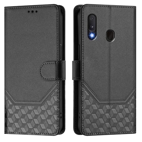 Galafu Hülle für Samsung Galaxy A20e Hülle, PU Leder Handyhülle mit RFID Schutz, Tasche Magnet Schutzhülle mit Standfunktion für Samsung A20e, Schwarz von Galafu