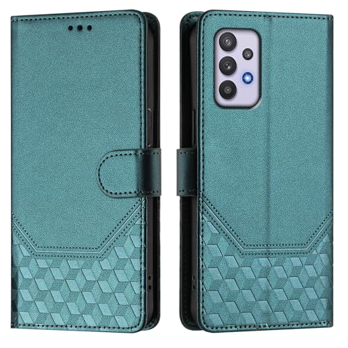 Galafu Hülle für Samsung Galaxy A32 5G Hülle, PU Leder Handyhülle mit RFID Schutz, Tasche Magnet Schutzhülle mit Standfunktion für Samsung A32 5G, Grün von Galafu