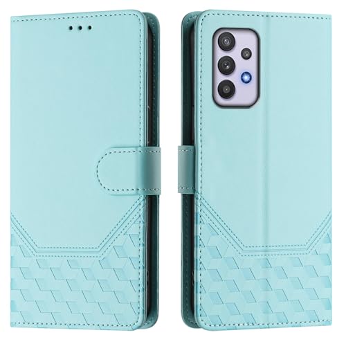 Galafu Hülle für Samsung Galaxy A32 5G Hülle, PU Leder Handyhülle mit RFID Schutz, Tasche Magnet Schutzhülle mit Standfunktion für Samsung A32 5G, Hellgrün von Galafu