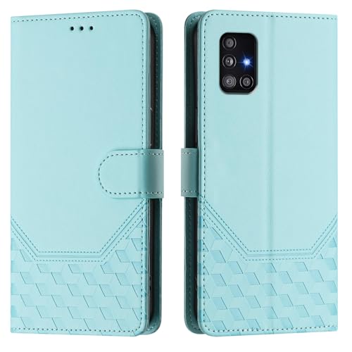 Galafu Hülle für Samsung Galaxy A51 4G Hülle, PU Leder Handyhülle mit RFID Schutz, Tasche Magnet Schutzhülle mit Standfunktion für Samsung A51 4G, Hellgrün von Galafu