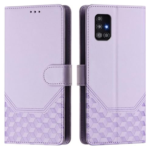 Galafu Hülle für Samsung Galaxy A51 4G Hülle, PU Leder Handyhülle mit RFID Schutz, Tasche Magnet Schutzhülle mit Standfunktion für Samsung A51 4G, Hellviolett von Galafu