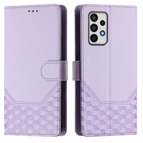 Galafu Hülle für Samsung Galaxy A52 4G / 5G / Galaxy A52s 5G Hülle, PU Leder Handyhülle mit RFID Schutz, Tasche Magnet Schutzhülle mit Standfunktion für Samsung A52 4G / 5G / A52s 5G, Hellviolett von Galafu