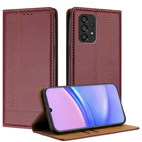 Galafu Hülle für Samsung Galaxy A53 5G Hülle, Stoßfeste PU Leder Flip Schutzhülle mit Standfunktion, Klappbar Wallet Handyhülle für Samsung A53 5G, Weinrot Galafu Hülle für Samsung Galaxy A53 5G Hülle, Stoßfeste PU Leder Flip Schutzhülle mit Standfunktion, Klappbar Wallet Handyhülle für Samsung A53 5G, Weinrot von Galafu