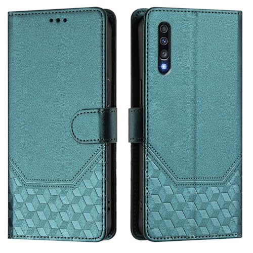 Galafu Hülle für Samsung Galaxy A70 Hülle, PU Leder Handyhülle mit RFID Schutz, Tasche Magnet Schutzhülle mit Standfunktion für Samsung A70, Grün von Galafu
