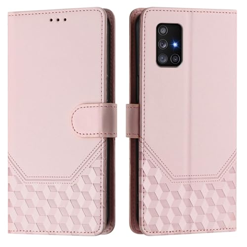 Galafu Hülle für Samsung Galaxy A71 4G Hülle, PU Leder Handyhülle mit RFID Schutz, Tasche Magnet Schutzhülle mit Standfunktion für Samsung A71 4G, Rosa von Galafu