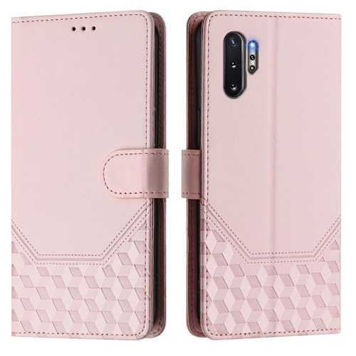 Galafu Hülle für Samsung Galaxy Note 10 Plus Hülle, PU Leder Handyhülle mit RFID Schutz, Tasche Magnet Schutzhülle mit Standfunktion für Samsung Note 10 Plus, Rosa von Galafu
