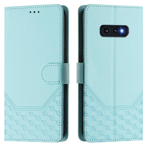 Galafu Hülle für Samsung Galaxy S10e Hülle, PU Leder Handyhülle mit RFID Schutz, Tasche Magnet Schutzhülle mit Standfunktion für Samsung S10e, Hellgrün von Galafu